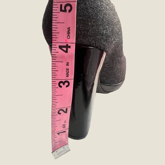 Stuart Weitzman Size 7M Gray Wool Platform Block Heels RESOLED - Picture 10 of 10